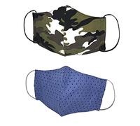 Kanguru Green Mask, Set 2 Pezzi, Mascherina Facciale, 100% Cotone, Lavabile, Riutilizzabile, Per Adulto - 200 Gr, multicolore