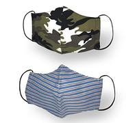 Kanguru Green Mask, set 2 pezzi, mascherina facciale, 100% cotone, lavabile, riutilizzabile, per adulto