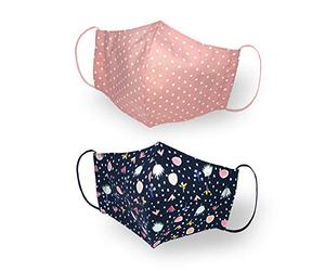 Kanguru Green Mask, Set 2 Pezzi, Mascherina Facciale, 100% Cotone, Lavabile, Riutilizzabile, Per Bambina/Ragazza 6-12 Annianni - 10 Gr