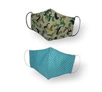 Kanguru Green Mask, Set 2 Pezzi, Mascherina Facciale, 100% Cotone, Lavabile, Riutilizzabile, Per Bambino 2-5 Anni - 10 Gr