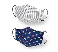 Kanguru Green Mask, Set 2 Pezzi, Mascherina Facciale, 100% Cotone, Lavabile, Riutilizzabile, Per Bambino/Ragazzo 6-12 Anni - 10 Gr