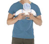 Kanguru Papa Maglietta con cappuccio multifunzione con borsa per il trasporto del bambino, estiva da uomo, per il tempo libero, traspirante, comoda, leggera, per attività all'aperto, taglio allentato