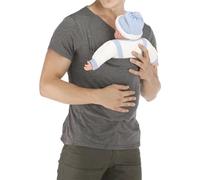 Kanguru Papa Maglietta con cappuccio multifunzione con borsa per il trasporto del bambino, estiva da uomo, per il tempo libero, traspirante, comoda, leggera, per attività all'aperto, taglio allentato