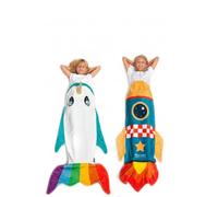 Kanguru Pigiama Party Kit - Set 2 Coperte a Coda Razzo + Narvalo 142 cm per Bambine e Ragazze - Plaid Pile Morbido per Feste, Amiche, Camera e Decorazioni - Idea Regalo 4-12 Anni