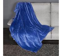 Kanguru Soffice plaid divano in microfibra, morbido pile Fluffi Blu, 130x170cm, Simpatico copriletto singolo, coperta per divano. Idea regalo Natale o Compleanno per tutti