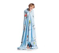Kanguru Soffice plaid divano in microfibra Snoopy Celeste, morbido pile, 130x170 cm, Simpatico copriletto singolo bambina, idea regalo Natale o Compleanno per tutti, amica, figlia
