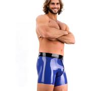 Kangxinsheng Boxer da Uomo in Lattice Blu,Intimo Lattice Cerniera Frontale,Mutandine da Uomo Gomma Naturale,Adatto per Costumi Festa Cosplay-XL