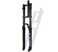 KANGXYSQ DH Forcelle Ammortizzata for Mountain Bike 26 27,5 29 Pollici Corsa 160 Mm Doppia Spalla Downhill Forcella Ad Aria 28,6 Mm Dritta Forcella Anteriore QR 9 Mm Bloccaggio Manuale(Schwarz,26in)