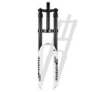KANGXYSQ DH Forcelle Ammortizzata for Mountain Bike 26 27,5 29 Pollici Corsa 160 Mm Doppia Spalla Downhill Forcella Ad Aria 28,6 Mm Dritta Forcella Anteriore QR 9 Mm Bloccaggio Manuale(White,29in)
