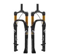 KANGXYSQ Forcella Fat 26 Pollici Pneumatico da 4,0" E-Bike Forcella A Sospensione Pneumatica 100 Mm Corsa 9 Mm QR HL/RL Freno A Disco 1-1/8" Dritta Forcella Anteriore for Spiaggia Neve(Gold,RL)