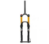 KANGXYSQ Forcella Pneumatica MTB 26/27.5/29 Asta Dritta 1-1/8 Pollice Blocco Manuale/Remote Discussione 130mm Freno A Disco Asse Trasversale 100mm*15mm Regolazione del rimbalzo(A Gold,26inch)