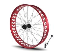KANGXYSQ Set Ruote Bici Da 26 Pollici X 4.0/4.9'' Fat Ruote Anteriori E Posteriori Cuscinetto 36 Fori Mozzo Cassetta Cerchio Lega Di Alluminio Freno A Disco QR 135/190 Mm For 7-12 Velocità(Red,Front)