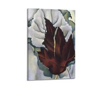 KANGZENG Georgia O'Keeffe Painter Works (modello di foglie), poster artistico da parete su tela, stampa artistica da parete per soggiorno, decorazione per la casa, 60 x 90 cm