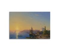 KANGZENG Ivan Aivazovsky Painter Works (veduta di Costantinopoli e il Bosforo), poster artistico su tela, decorazione artistica da parete per soggiorno e camera da letto, 30 x 45 cm
