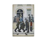KANGZENG L. S. Lowry Painter Works (A Fight) Stampa artistica da parete su tela decorativa per la casa, 50 x 75 cm