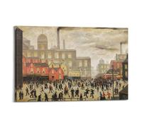 KANGZENG L. S. Lowry Painter Works (Una piazza della città), arte artistica da parete su tela, decorazione artistica da parete per soggiorno e camera da letto, 30 x 45 cm