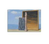 KANGZENG Rene Magritte Painter Works (composizione in riva al mare), poster artistico da parete su tela, decorazione per soggiorno e casa, 30 x 45 cm