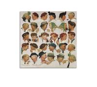 KANGZENG Stampa artistica da appendere alla parete di Norman Rockwell Painter Works (The Gossips), decorazione artistica da parete per camera da letto, 30 x 30 cm