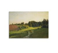 KANGZENG Stampa artistica da parete su tela, motivo: Isaac Levitan Painter Works (ombre della sera), 50 x 75 cm