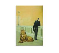 KANGZENG Stampa artistica da parete su tela, motivo: Rene Magritte Painter Works (Homesickness), 30 x 45 cm