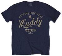 KANGZU Muddy Waters Keep The Blues Alive' T-Shirt Blue L