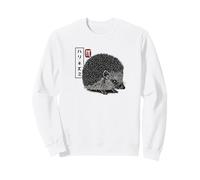 Kanji Japanese Traditional Art Retro Hedgie Animal Lover Felpa