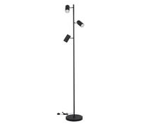 Kanlux Lampada da terra EVALO FL - 3 faretti GU10 - Alluminio nero - Orientabile
