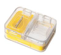 KANLVU 3 in 1 Taglia Pastiglie Medicina da Viaggio Organizzatore di Pillole Schiacciapillole con Bordi in Silicone Spaccapillole Macina più Pillole Contemporaneamente Taglia Pillole(Giallo)