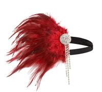 KANLVU Copricapo Con Piume E Strass Scintillanti, Per Cabaret, Ballerine Di Las Vegas, Spettacoli Di Broadway Flapper Anni '20 Acconciatura Alla Gatsby Copricapo Da Showgirl(E)