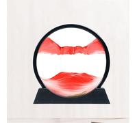 KANLVU Mare Profondo Sabbia In Movimento 3D Pittura Di Sabbia Che Scorre Movimento Liquido Stile Clessidra Decorativo Arte Della Sabbia In Movimento(Red,7in)
