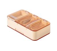 KANLVU Multifunzionale Taglia Pastiglie Per Tagliare Pillole Multiple, Macina Pillole, Taglia Pillole Con Sicurezza Lama In Acciaio Inox Tagliapillole Per Tagliare Le Pillole, Vitamine(7 cells,Arancia