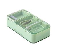 KANLVU Multifunzionale Taglia Pastiglie Per Tagliare Pillole Multiple, Macina Pillole, Taglia Pillole Con Sicurezza Lama In Acciaio Inox Tagliapillole Per Tagliare Le Pillole, Vitamine(7 cells,Verde)