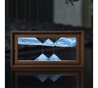KANLVU Pittura Di Sabbia Che Scorre Montagna Sabbia In Movimento 3D Movimento Liquido Forma Quadrata Rotazione A 360° Arte Della Sabbia In Movimento Decorazione(Blu)