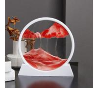 KANLVU Pittura Di Sabbia Che Scorre Movimento Liquido Sabbia In Movimento 3D Elegante Bianco E Nero Cornice Arte Della Sabbia In Movimento Decorazione Da Scrivania(Red,12IN_WHITE FRAME)