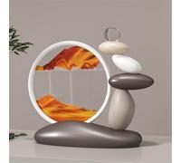 KANLVU Pittura Di Sabbia Che Scorre Movimento Liquido Scrivania Sabbia In Movimento 3D Esposizione Arte Della Sabbia In Movimento Casa Ufficio Zen Decorazione Regalo(Yellow A)