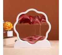 KANLVU Sabbia In Movimento 3D Pittura Di Sabbia Che Scorre Immagine Movimento Liquido Cornice A Forma Di Fiore Di Prugno Arte Della Sabbia In Movimento Per Alleviare Lo Stress(Red,White frame)
