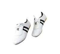 KANLVU Scarpe da Taekwondo per Uomo E Donna Tai Chi Kung Fu, Arti Marziali per Karate con Suola Leggera, Design Antiscivolo(44 EU,Black Straps)