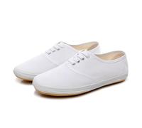 KANLVU Scarpe Kung Fu per Uomo E Donna Leggere Tela Scarpe Arti Marziali con Suola in Gomma Antiscivolo per Tai Chi, Karate E Abbigliamento Casual(36 EU,Bianca)
