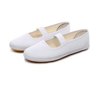 KANLVU Scarpe Kung Fu per Uomo E Donna Leggere Tela Scarpe Arti Marziali con Suola in Gomma Antiscivolo per Tai Chi, Karate E Abbigliamento Casual(45 EU,White A)