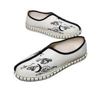 KANLVU Scarpe Kung Fu Stile Nazionale Arti Marziali Manuale Tempo Libero Ricamo Tessuto per Tai Chi, Wushu, Buddismo Allenamento(Bianca,43 EU)