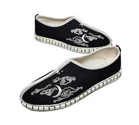 KANLVU Scarpe Kung Fu Stile Nazionale Arti Marziali Manuale Tempo Libero Ricamo Tessuto per Tai Chi, Wushu, Buddismo Allenamento(Nero,40 EU)
