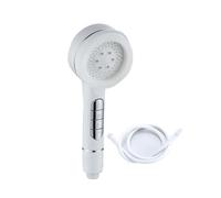 KANLVU Soffione Doccia Alta Pressione Comandi A Pulsante, Soffione Doccia Anticalcare Con Funzione Di Arresto, Rimuove Il Cloro Doccetta Per Doccia(Bianca,+1.5M tube)