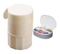 KANLVU Taglia Pastiglie Con Blocco Di Sicurezza Schiacciapillole Per Pillole Piccole O Grandi Macinatore Di Pillole, Per Anziani E Animali Domestici Facile Da Aprire E Chiudere(Bianca)