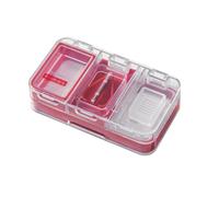 KANLVU Taglia Pastiglie E Spaccapillole Con Dispenser 3 In 1 Macinatore Di Pillole Portatile Taglia Pillole Di Precisione Per Pillole Piccole O Grandi Con Spazzola Per Polveri(Red)