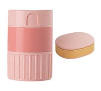 KANLVU Taglia Pillole E Macinatore, Taglia Pastiglie Per Pillole Piccole O Grandi 4 In 1 Tagliapillole Con Custodia Per Medicinali Per Tagliare Le Pillole, Vitamine(Pink)