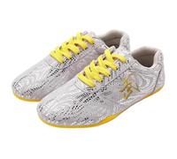 KANLVU Tai Chi Scarpe Leggere Kung Fu Arti Marziali con Suola Antiscivolo, per L'allenamento, Lo Sport, Le Competizioni Pelle Bovina da Taekwondo(42 EU,L)