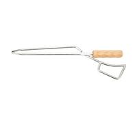 Kannlbaox Pinze per braciere in Acciaio Inossidabile Resistente, pinze per caminetto con Manico in Legno di faggio, pinze per Fuoco allungate e addensate per Barbecue all'aperto, pinze per