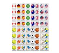 Kanoauo Gioco Mahjong, set Mahjong da viaggio | Piastrelle per di gioco con motivo a bandiera 65 pezzi - Set di tessere per feste in famiglia, puzzle con di fuga in riva al mare, divertenti