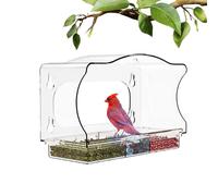 Kanoauo Mangiatoia per Uccelli | Accessorio In Acrilico Montato | Mangiatoie Con Installazione Su Finestra,Ad Uso Casa, Interno, Esterno, Patio, Giardino, Cortile, Amanti della