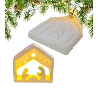 Kanoauo Stampo In Silicone Per La Scena Della Natività - Stampo Per Il Supporto Delle Per L Avvento - Per Cioccolato Gesù | Per Profumate In Argilla PortaPer Tea Light Compleanno E Anno Nuovo